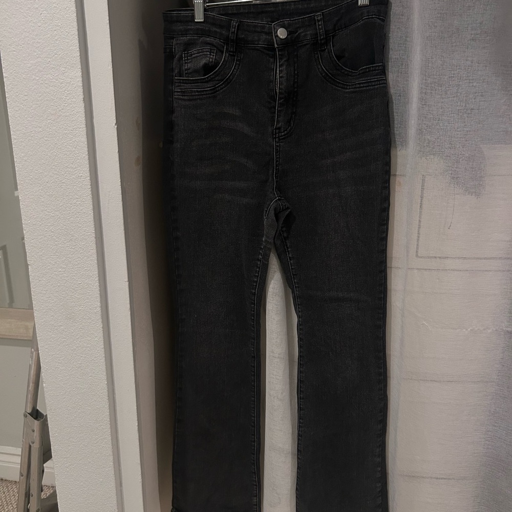 SHEIN Black Flare & Wide Leg Jeans